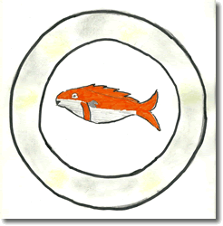 Disegno di un mosaico: il Pesce