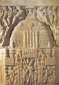 bassorilievo che raffigura uno stupa