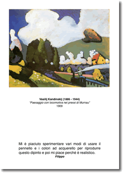 Vasilij Kandinskij 'Paesaggio con locomotiva nei pressi di Murnau' 1909
