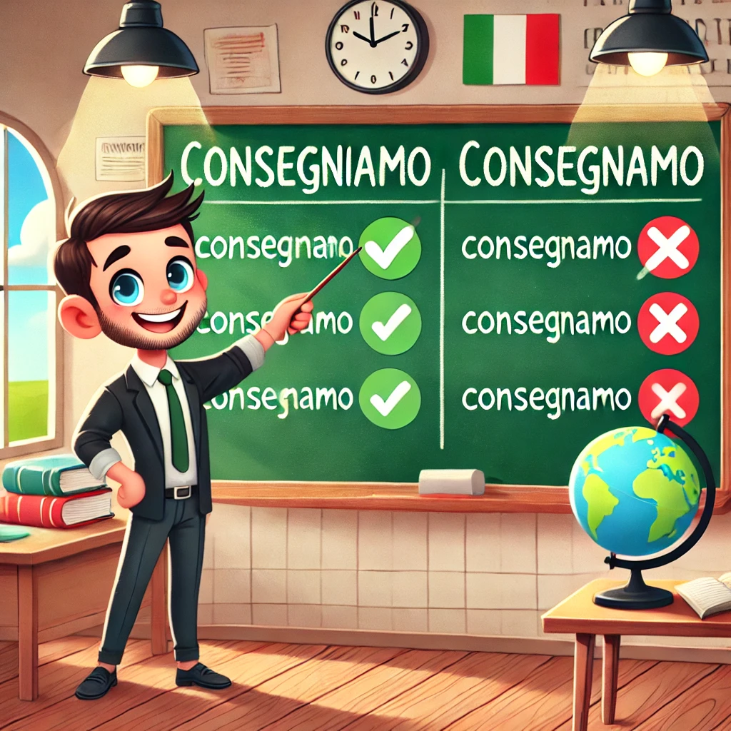 Si scrive Consegniamo o Consegnamo Si scrive Consegniamo o Consegnamo