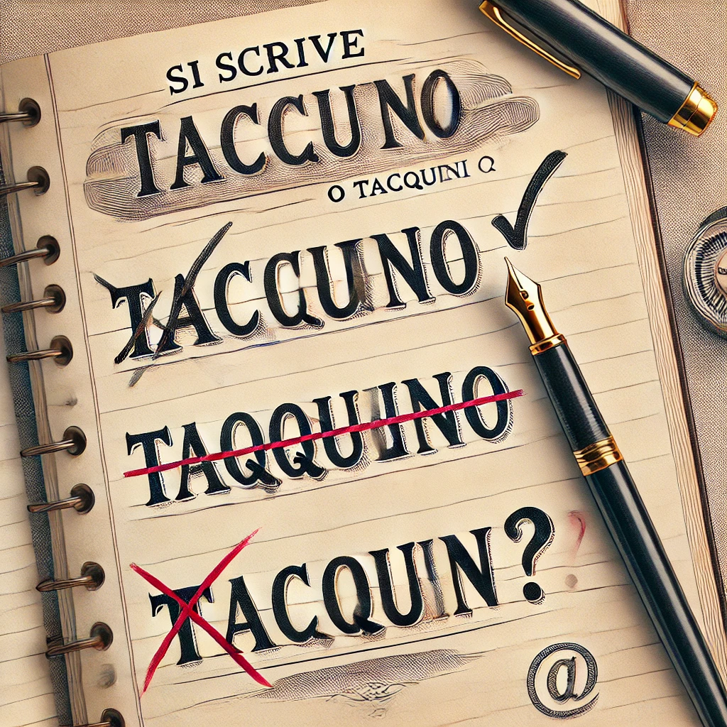 Si scrive Taccuino, Taqquino o Tacquino Si scrive Taccuino, Taqquino o Tacquino
