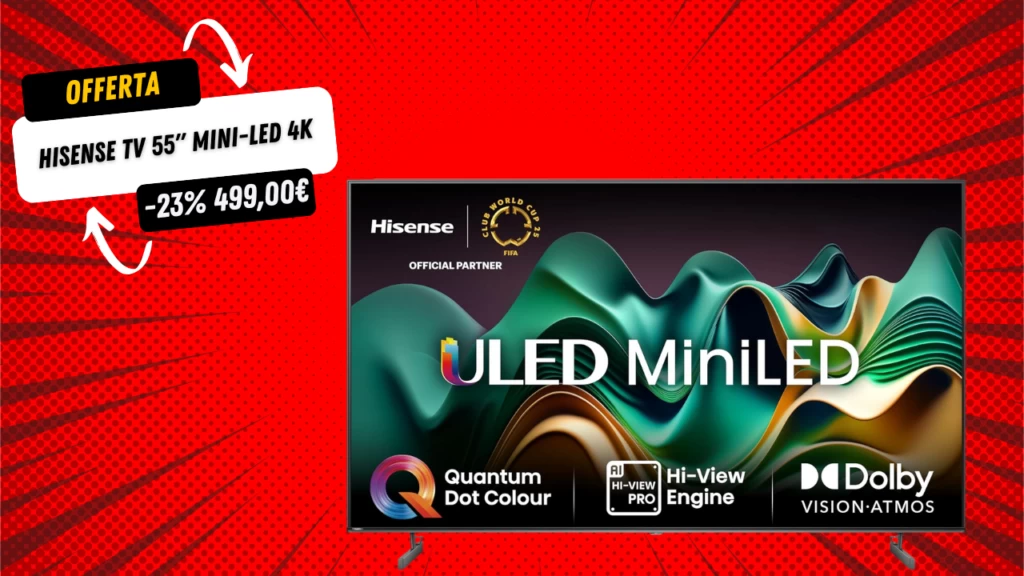 Hisense TV 55" Mini-LED 4K 55U62NQ Hisense TV 55" Mini-LED 4K 55U62NQ
